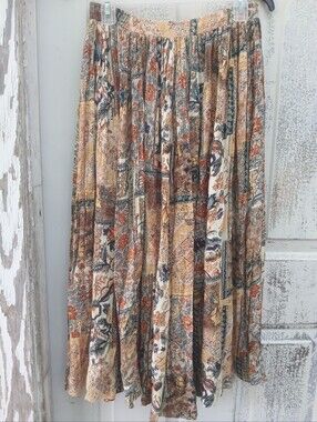 Sunbelt Multicolor Bohemian Patchwork Pleated Skirt